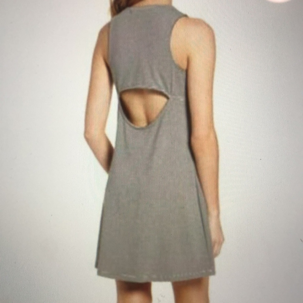 Cupcakes & Cashmere Tobia Striped Cutout Back Swing Dress